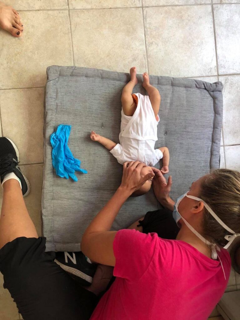 marie-claude dion osteopath with a baby